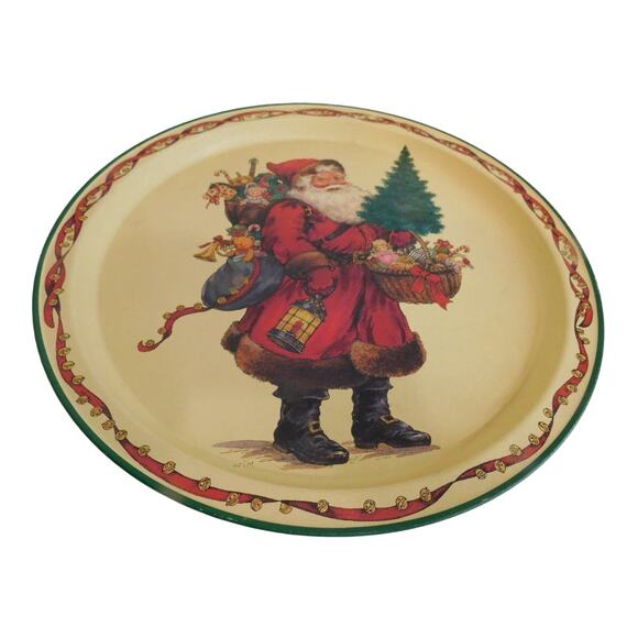Vintage Potpourri Press Christmas Santa Claus Metal Tray - Picture 6 of 8